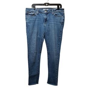 Levis 711 Skinny Jeans Women’s 32 (34x27) Blue Raw Hem Distressed